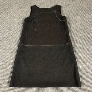 Loft Dress Women 6 Black Sleeveless‎ Straight A Line Sequin Wool Blend Wedding